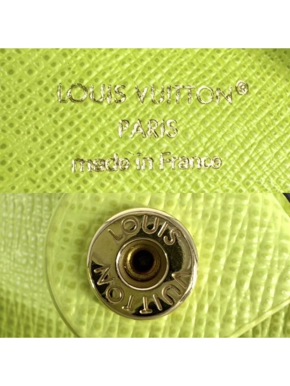 Louis Vuitton Bifold Wallet Pocket LV Charm Mini Zesty Lime Monogram Canvas